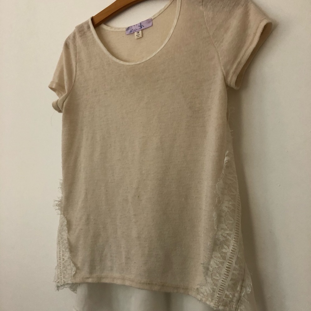 Short Sleeve Cream Colored Top